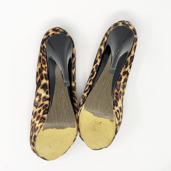 Leopard Print Platform Open Toe sz 9 - Picture 10 of 10